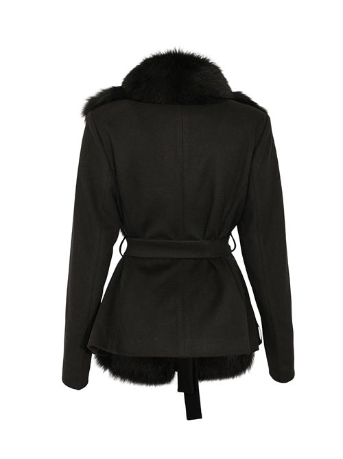 Giacca CD1203 in misto lana e pelliccia di volpe Nero YES LONDON | CD1203NERO/NERO